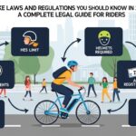 Electric bike parked on a city street with legal road signs, illustrating e-bike laws and regulations in 2026