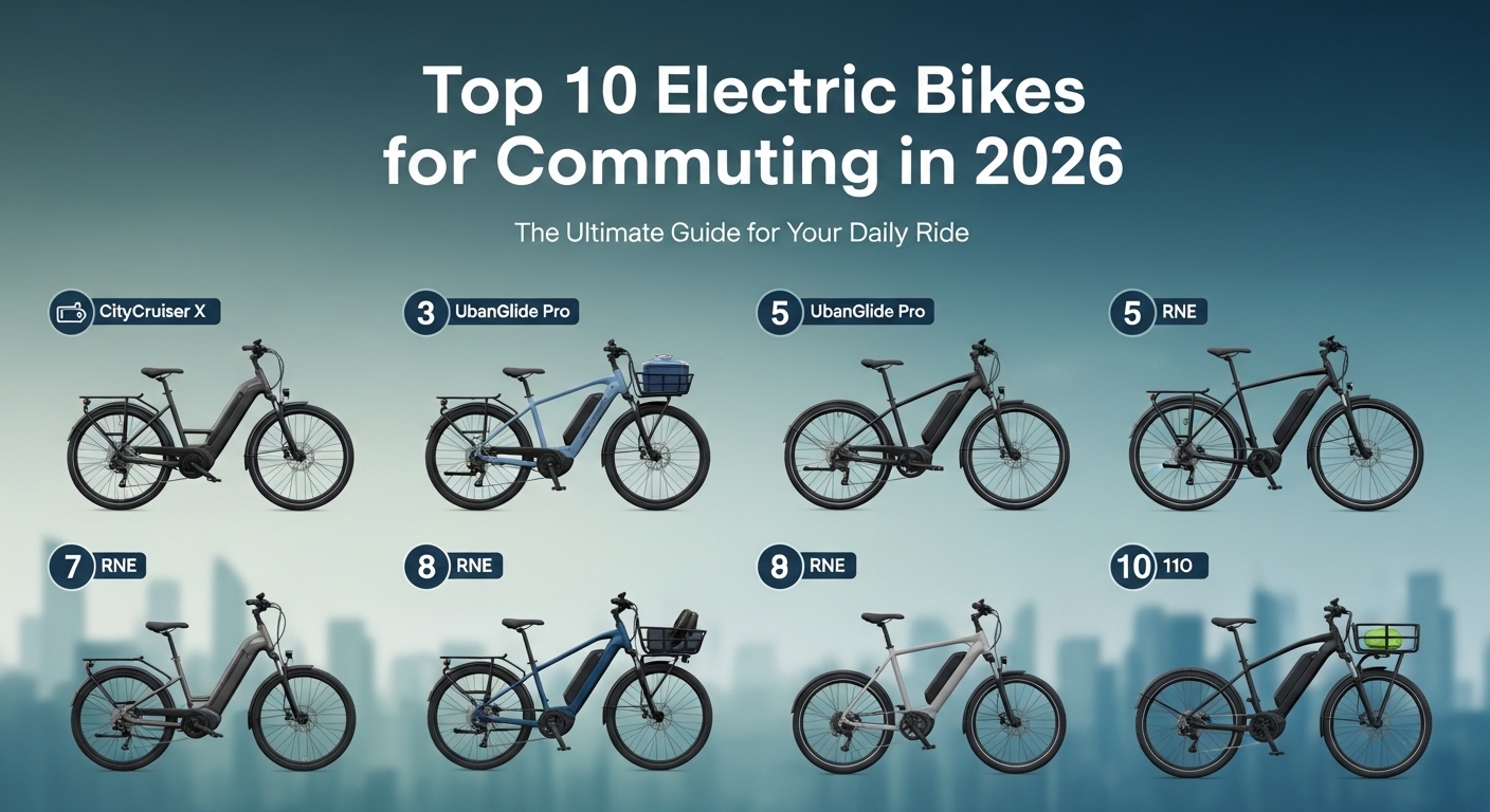 Top 10 electric bikes for commuting in 2026 displayed in a modern urban city street