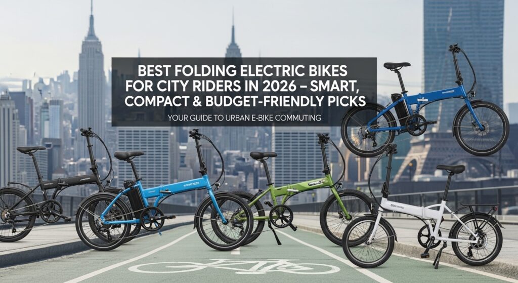 Best folding electric bikes for city riders in 2026 parked on an urban street