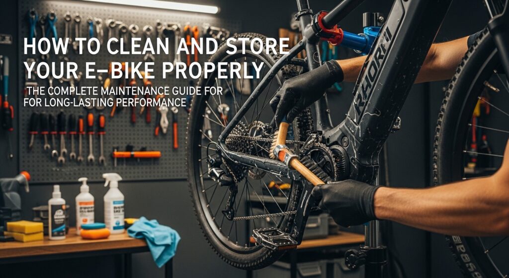 How to clean an electric bike frame safely using a soft sponge and mild bike cleaner