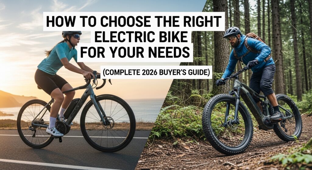 How to choose the right electric bike for your needs based on battery range, motor power, riding style, and terrain type